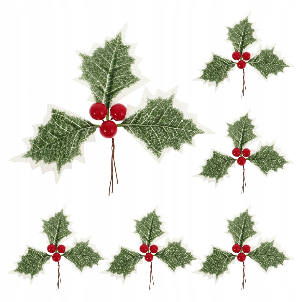 Christmas Artificial Green Leaves Wreath 6 Pcs