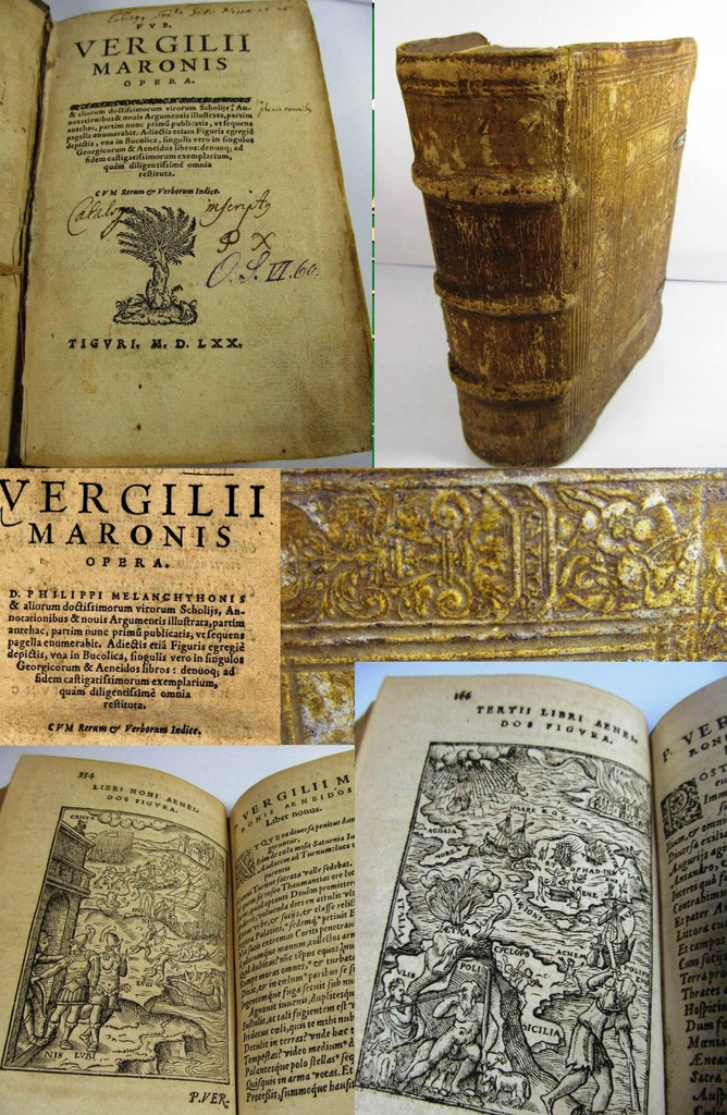 VERGILII MARONIS OPERA Wergiliusz 18 drzewor. 1570