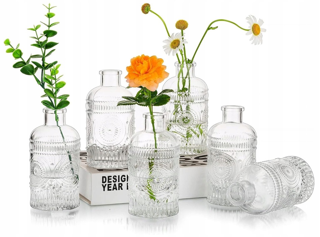 MAŁE WAZONY SZKLANE WAZON SZKLANY ZESTAW DEKORACJA