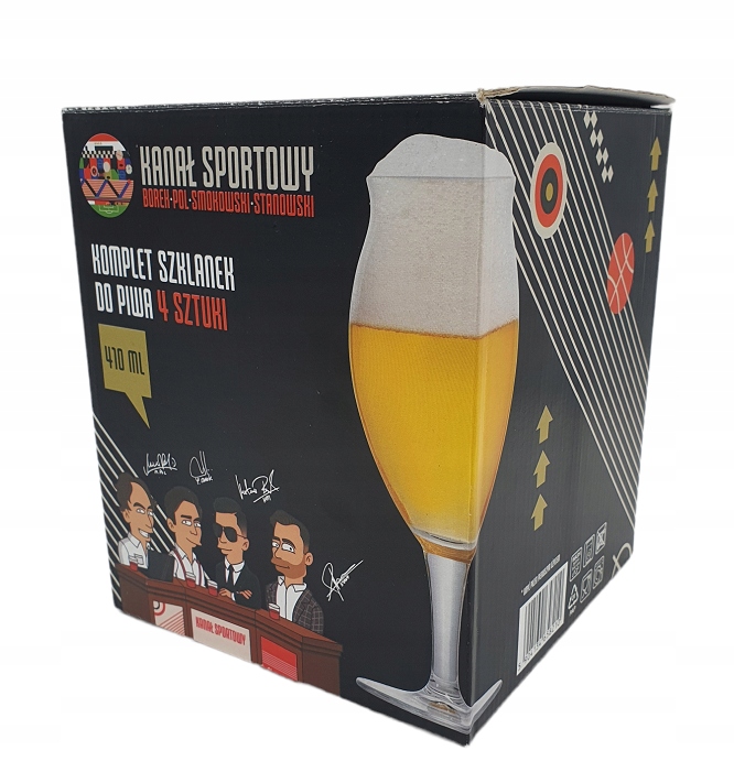 SZKLANKI DO PIWA KANAŁ SPORTOWY 4szt 410 ml