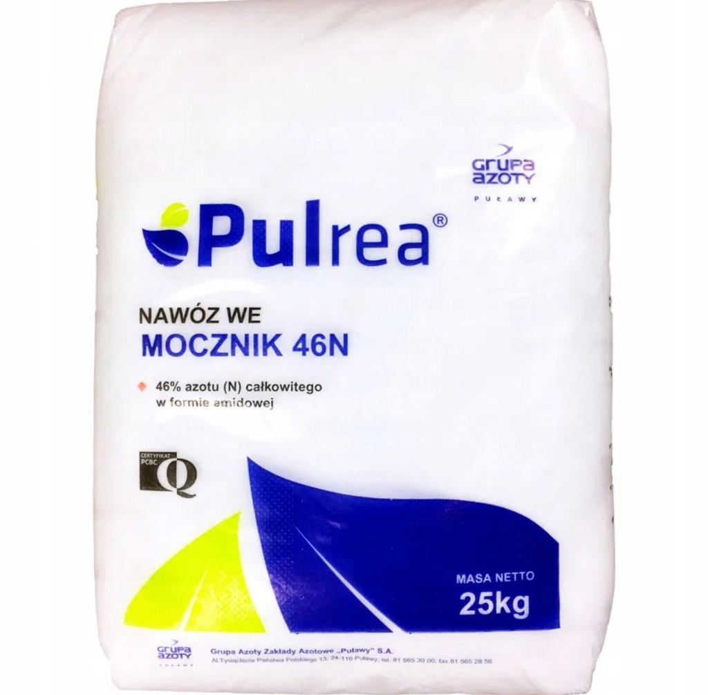 Grupa Azoty Mocznik 46N Pulrea 25kg Nawóz Azotowy