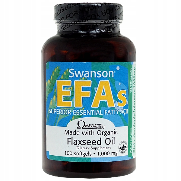 Swanson EFAs Flaxseed Oil 1000mg - 100 kaps.