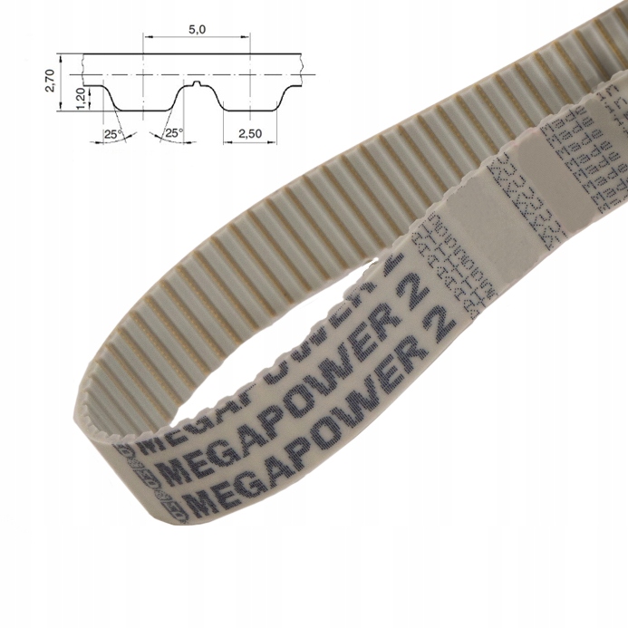 Pas pasek zębaty AT5 2000 KEVLAR szer. 8 mm MEGADYNE 400 zębów