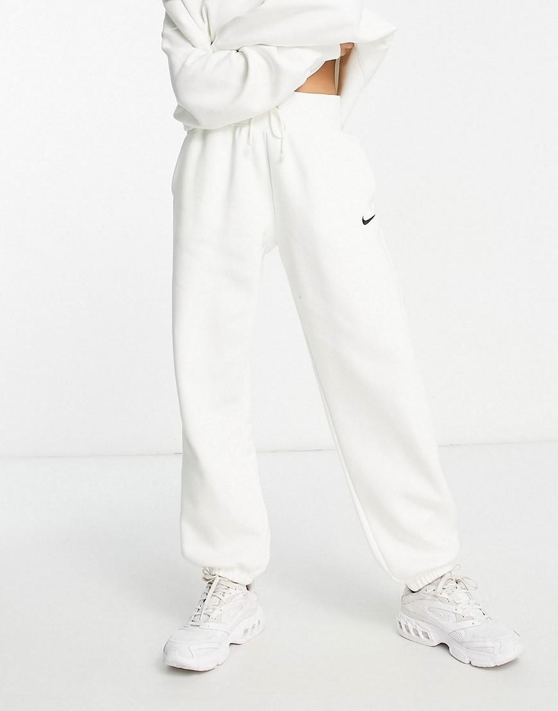 NIKE BIAŁE SPODNIE DRESOWE LOGO LBN XXC__M