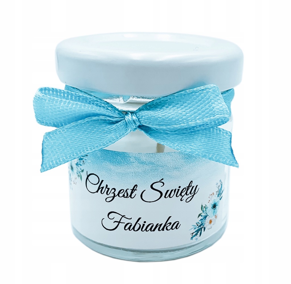 PODZIĘKOWANIA dla GOŚCI na CHRZEST ŚWIĘTY - ŚWIECZKA ZAPACHOWA upominek