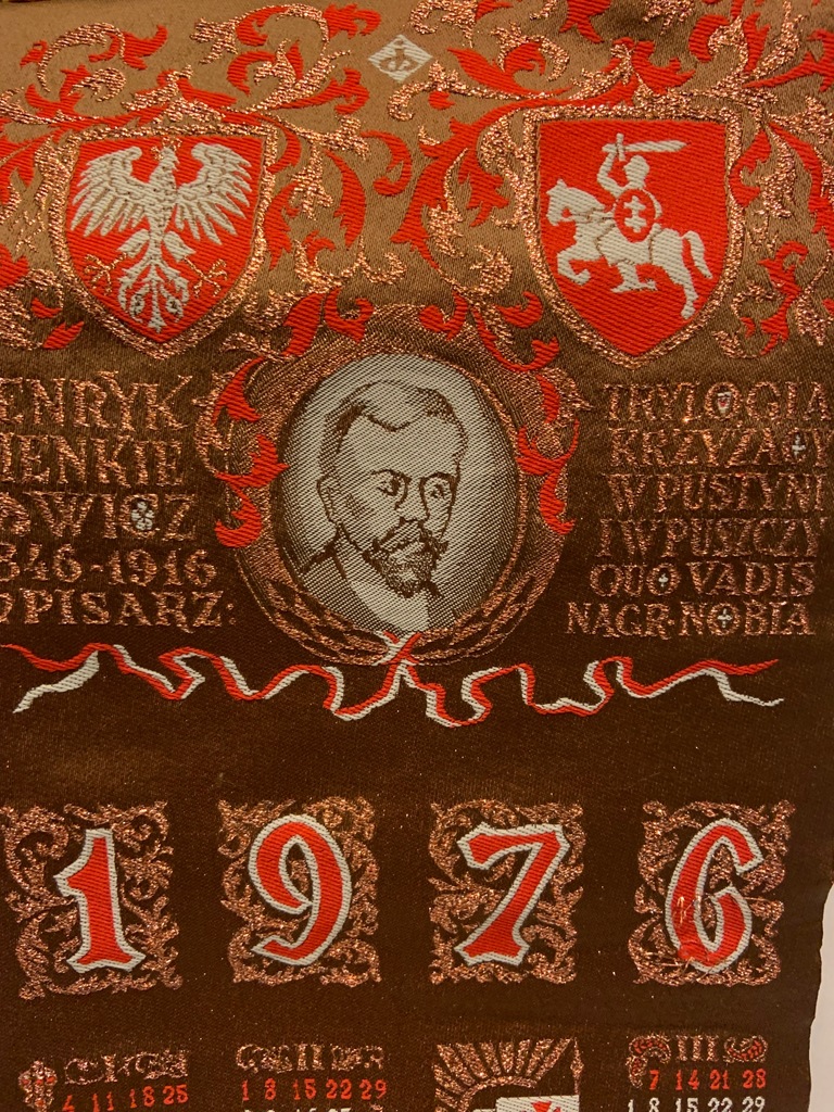 KALENDARZ NA TKANINIE H.SIENKIEWICZ 1976 ZPJ-D ŁÓDŹ