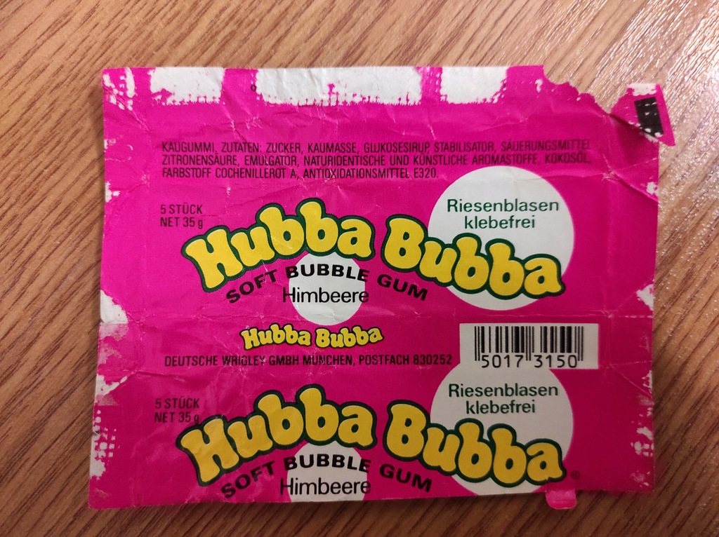 OPAKOWANIE GUMA BALONOWA HUBBA BUBBA NIEMCY 3