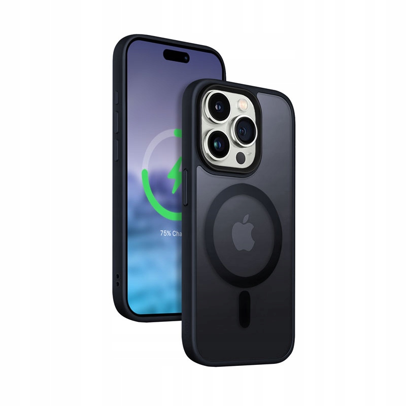 GRANATOWE ETUI CRONG HYBRID FROST MAG COVER DO IPHONE 15 PRO MAX Z MAGSAFE