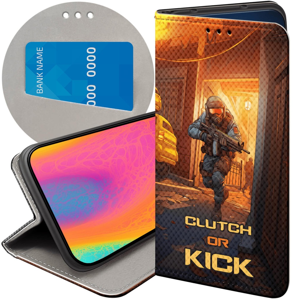 ETUI Z KLAPKĄ DO HUAWEI P SMART 2021 WZORY CS GO COUNTER-STRIKE FUTERAŁ