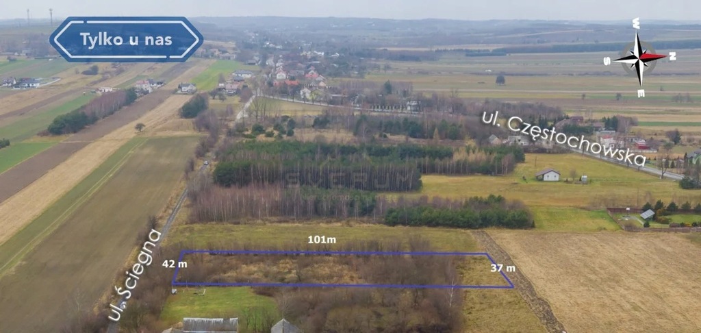 Działka, Mstów, Mstów (gm.), 4008 m²