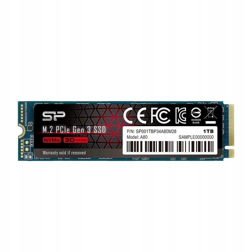 Dysk SSD Silicon Power A80 1TB PCIe Gen3x4 NVMe (3