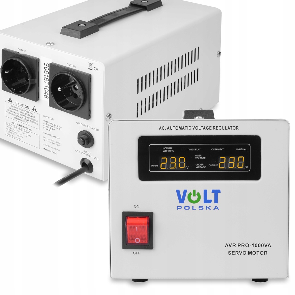 VOLT STABILIZATOR NAPIĘCIA ARV PRO 1000VA 3% SERVO - 11639080014 ...