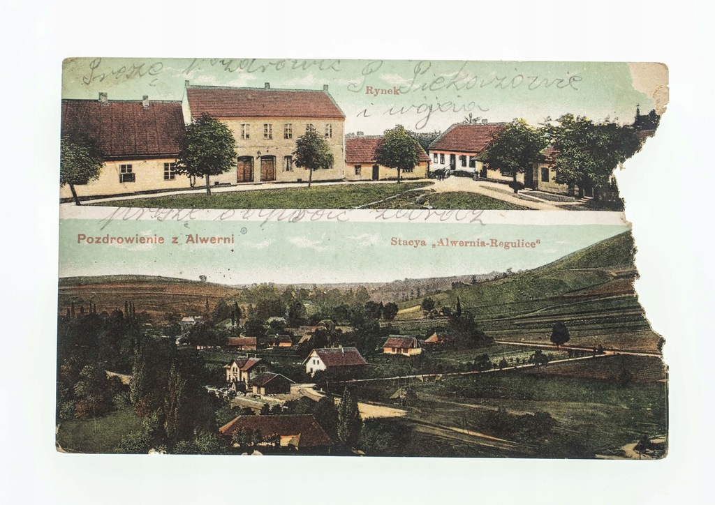 POCZTÓWKA ALWERNIA - RYNEK, PANORAMA 1912