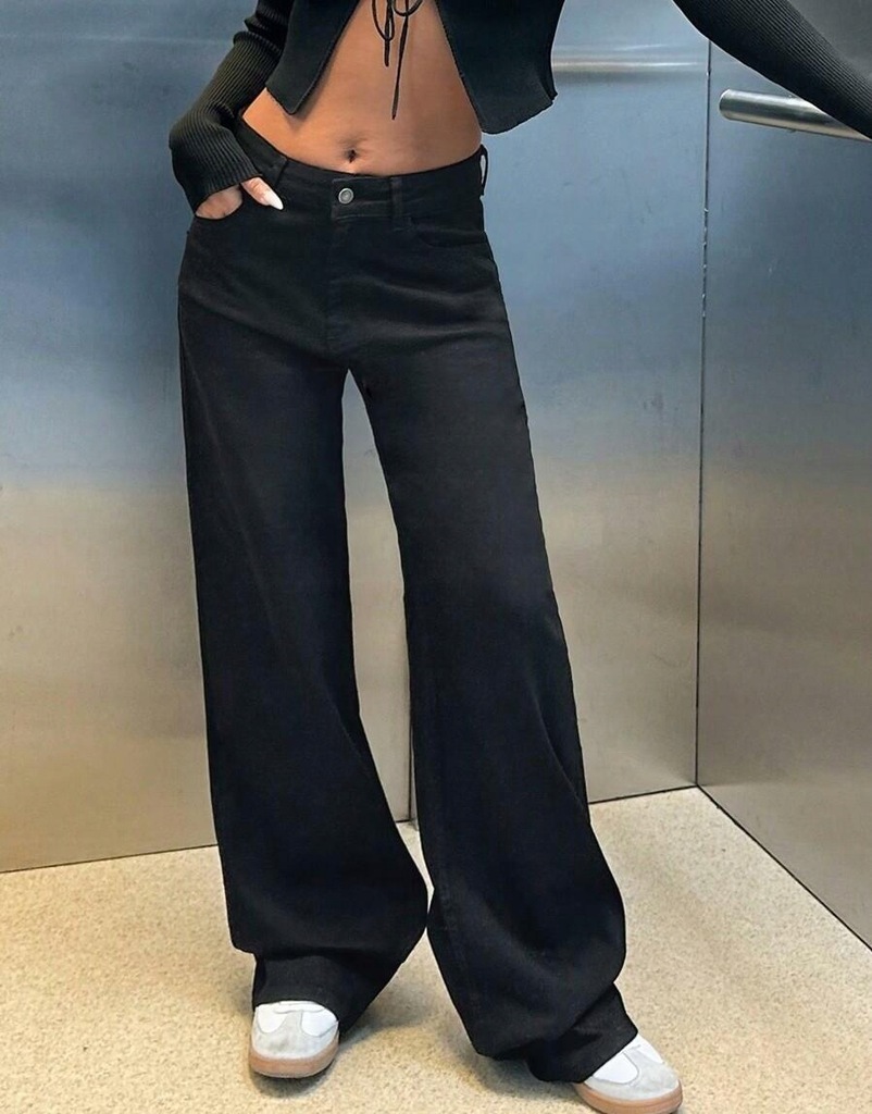 SHEIN CZARNE JEANSY WYSOKI STAN KIESZENIE MVD LT7__XL
