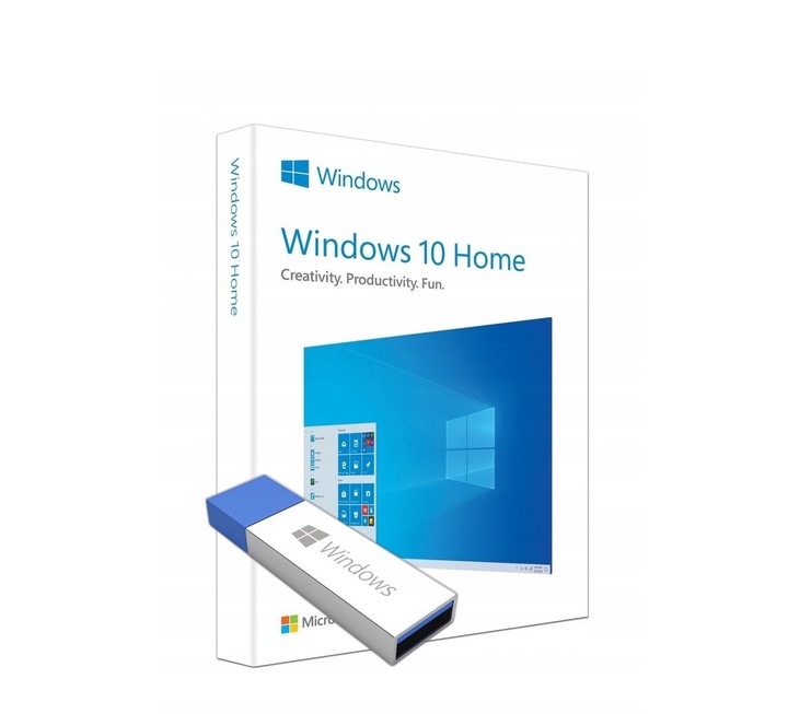 System Operacyjny Microsoft Windows 10 HOME PUDEŁKO ORYGINALNE Z PENDRIVE