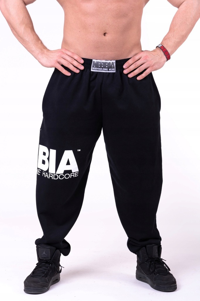 NEBBIA 90’s 160 - czarne luźne spodnie dresowe XL