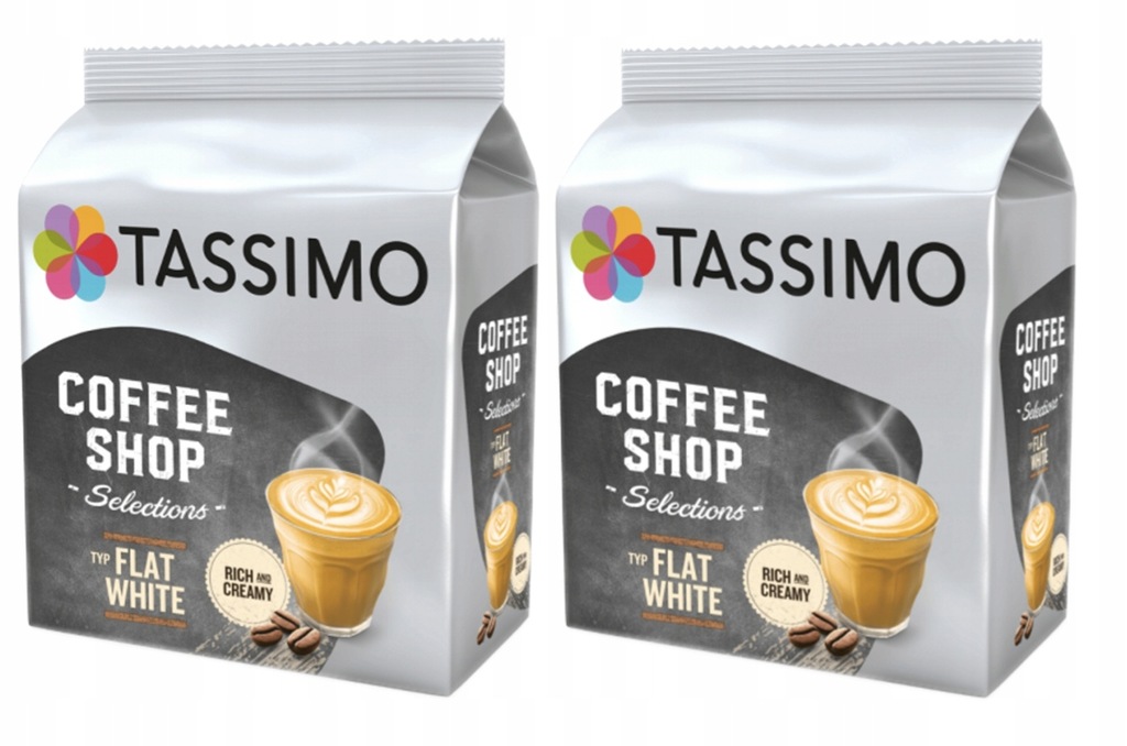 Kapsułki do ekspresu Tassimo FLAT WHITE kawa mielona mleko JACOBS ZESTAW