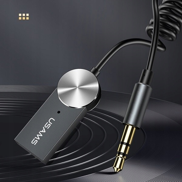USAMS Adapter audio Bluetooth 5.0 USB-AUX szary/tarnish SJ464JSQ01 (US-SJ46