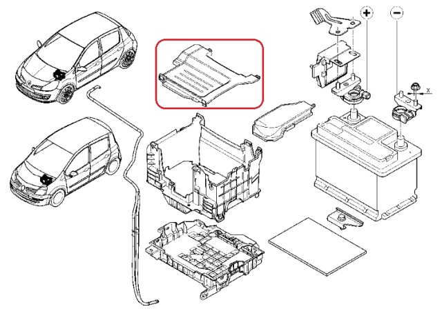 Купить Крышка аккумуляторного отсека Renault Clio III, Modus: отзывы, фото, характеристики в интерне-магазине Aredi.ru