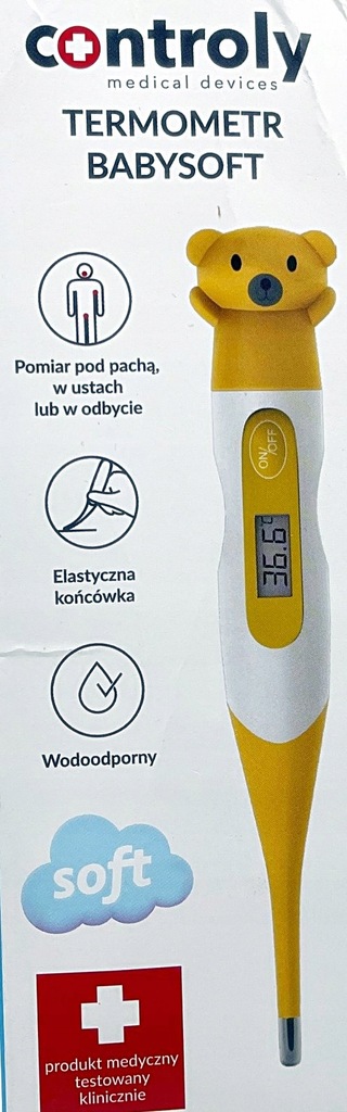 Termometr elektroniczny Baby Soft żółty miś