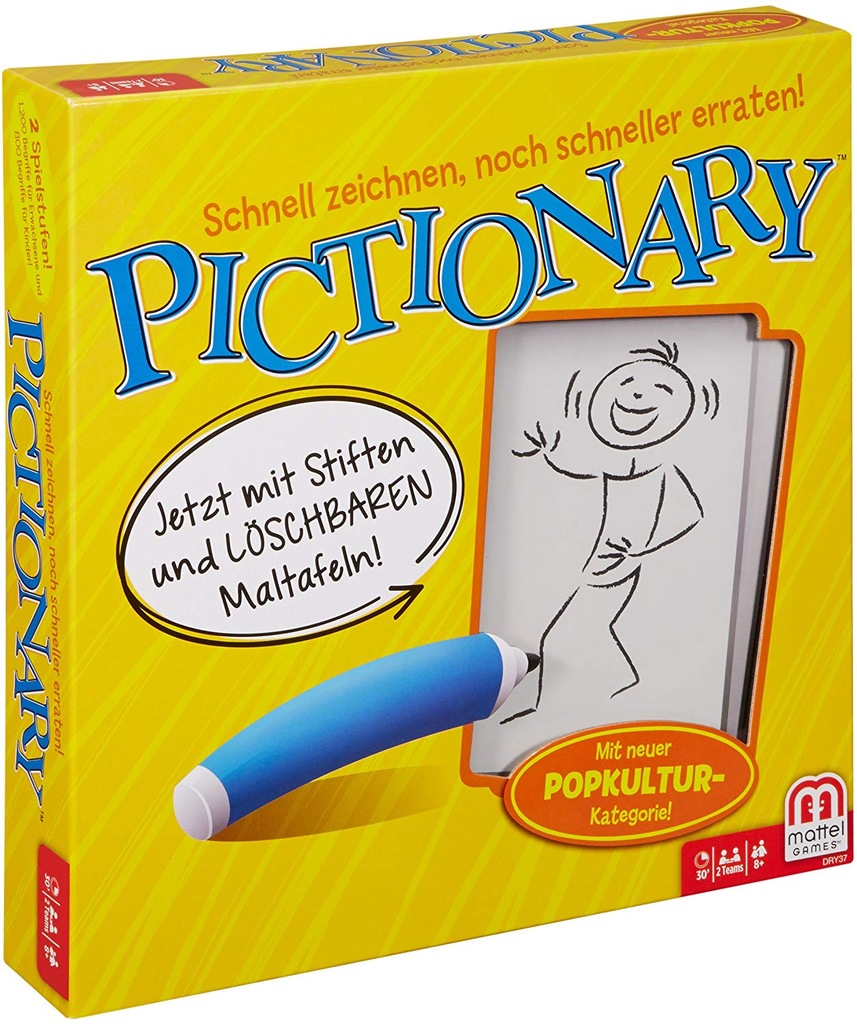 H1942 MATTEL GAMES GRA PICTIONARY KALAMBURY +8 LAT