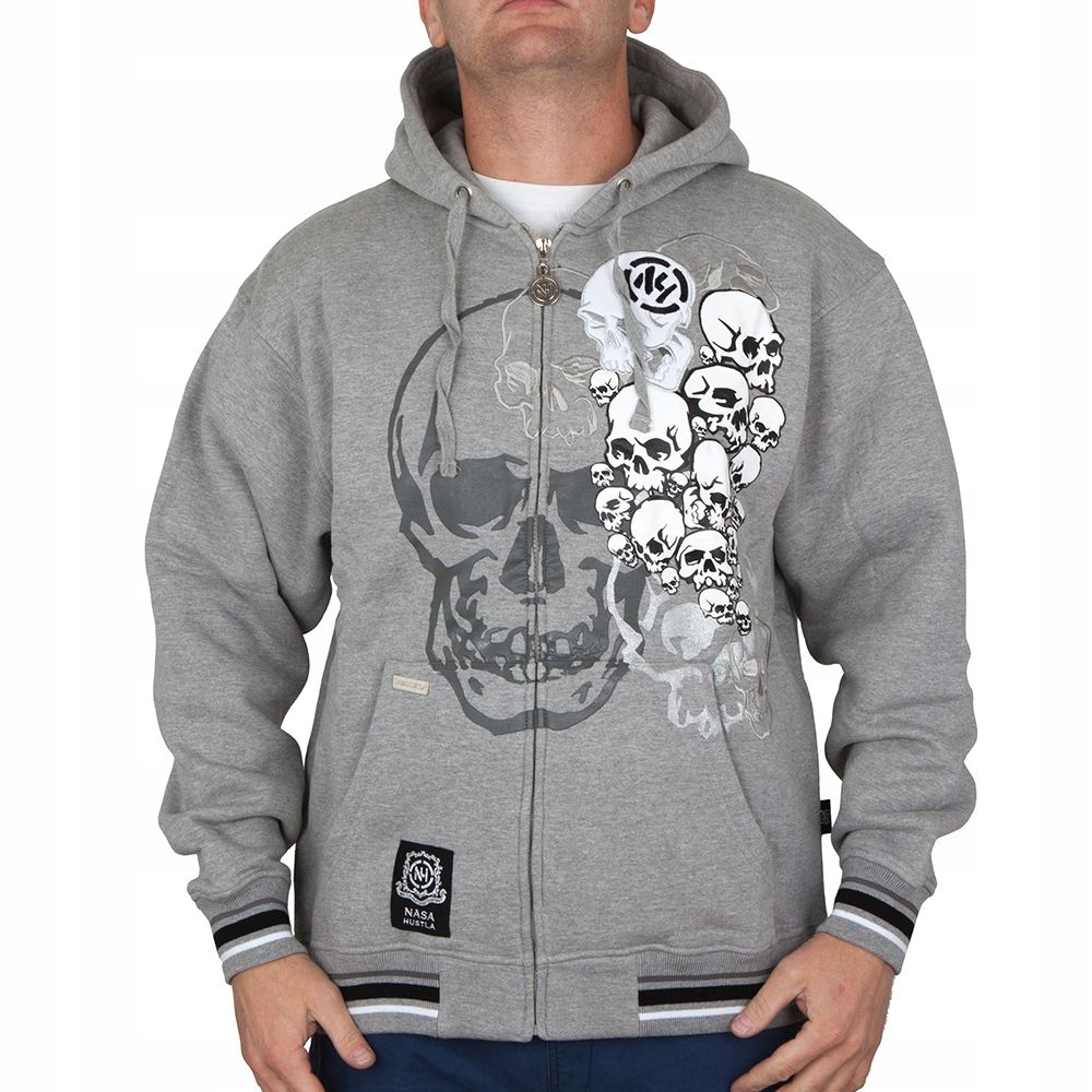 Bluza sportowa Nasa Hustla Skulls Grey Outlet XL
