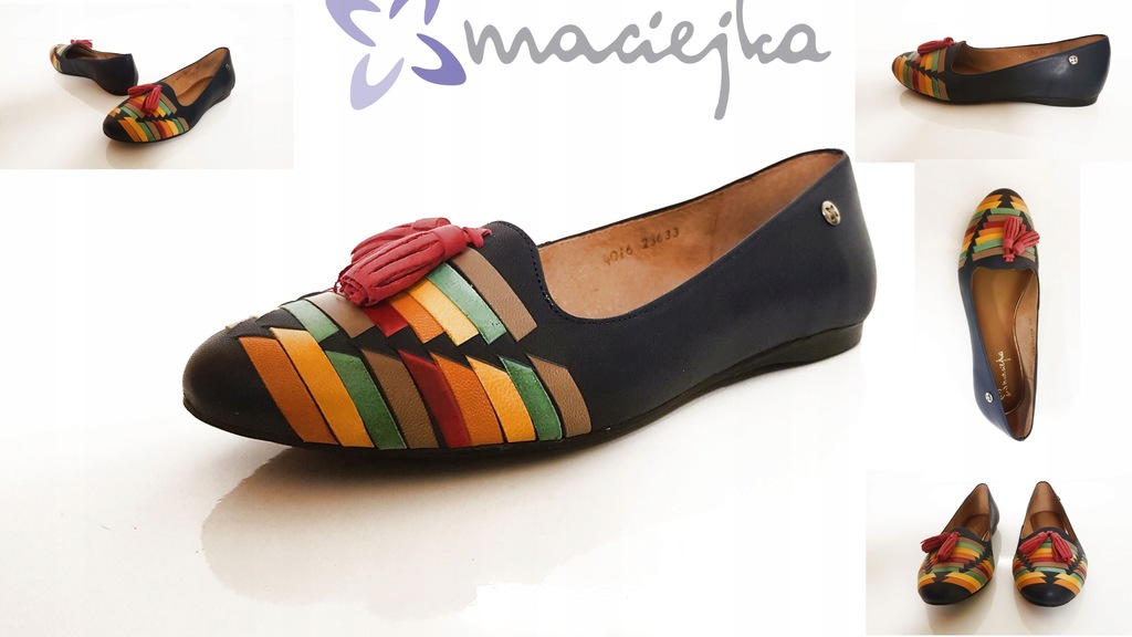 Balerinki skóra MACIEJKA multicolor 4016 r. 39