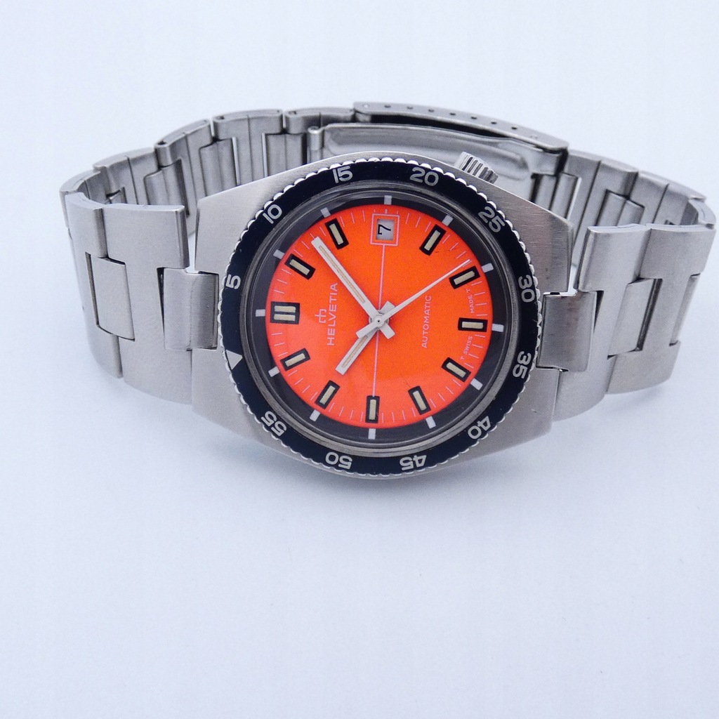 Helvetia AUTOMATIC_ Orange DIVER _FULL Oryg._ _Vintage 70'e