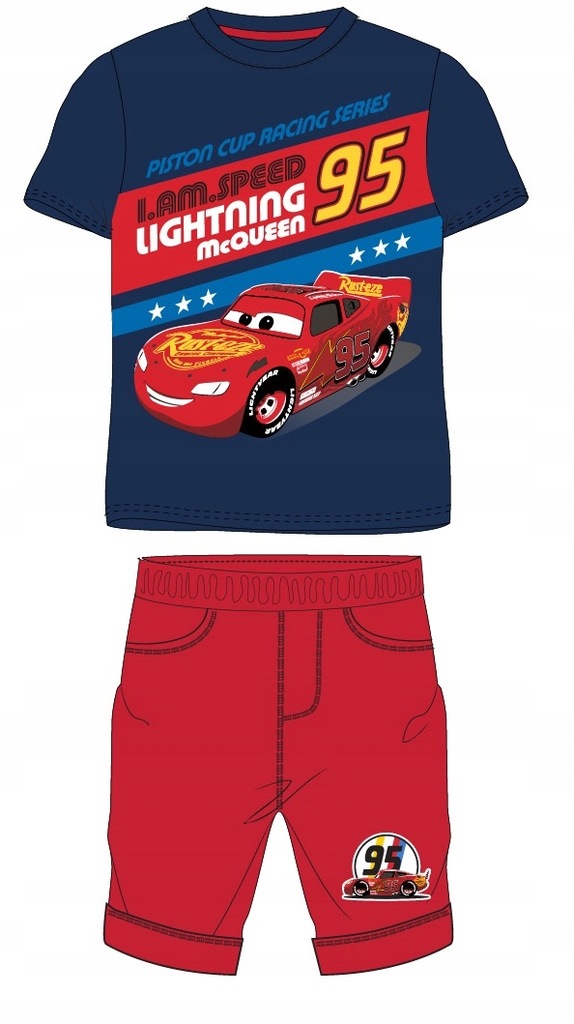 Komplet CARS AUTA t-shirt spodenki 116 cm 5-6 lat