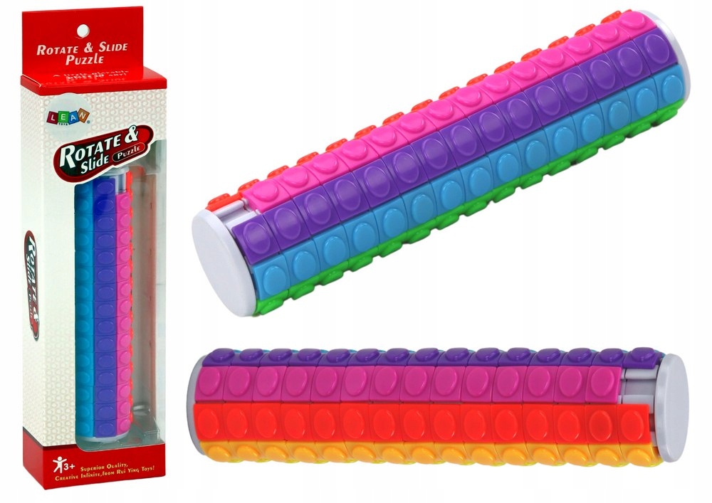 Układanka Logiczna Walec 15- Poziomowa Walec Obrotowy Kolorowa LEAN Toys