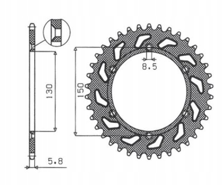 Yamaha Wr 450 Zębatka tył Sunstar 49 SUNR1-3592-49