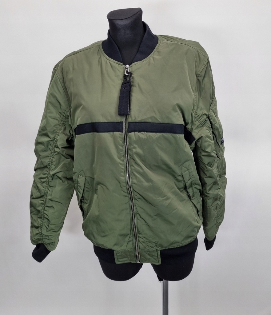 KURTKA MĘSKA BOMBER CIEMNOZIELONA KLASYCZNA OCIEPLONA M 642