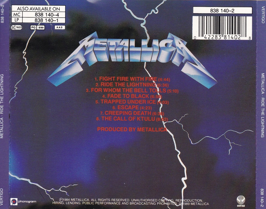 Купить Metallica - Компакт-диск Ride The Lightning: отзывы, фото, характеристики в интерне-магазине Aredi.ru