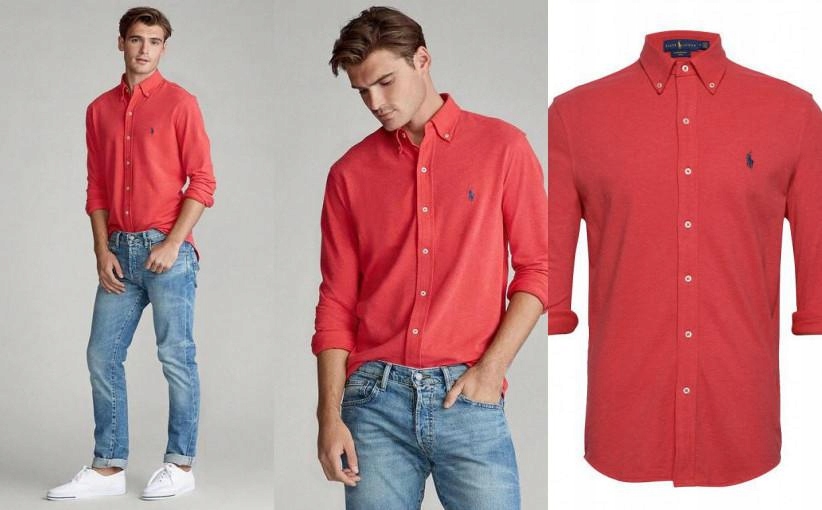 E33F004 KOSZULKA POLO DŁUGI RĘKAW RALPH LAUREN L