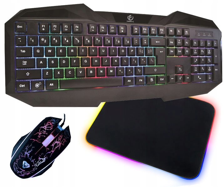 Купить ИГРОВОЙ КОМПЛЕКТ RGB КЛАВИАТУРА КОВРИК МЫШЬ: отзывы, фото, характеристики в интерне-магазине Aredi.ru