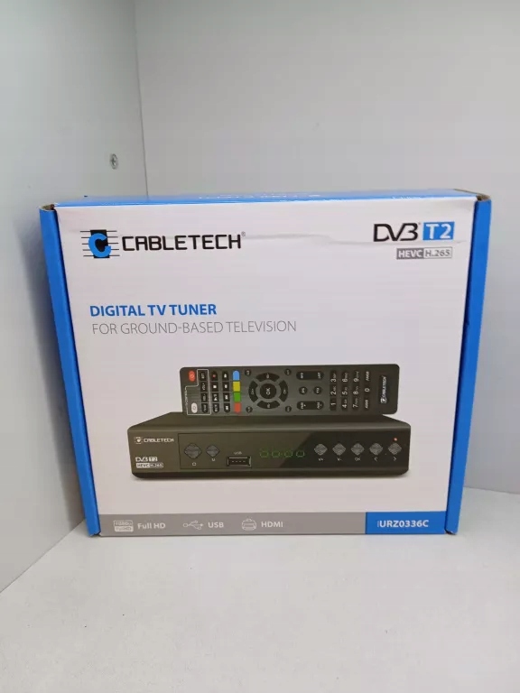 DEKODER DVB T2 CABLETECH H.265 - ZESTAW