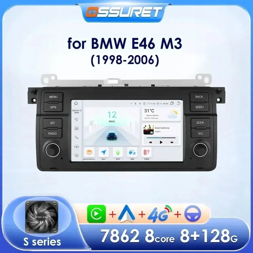 RADIO ANDROID 2 DIN BMW E46 8/128GB 2-DIN DSP LTE USB