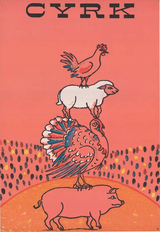 plakat cyrkowy Jacek Neugebauer 1965 Cyrk (piramid
