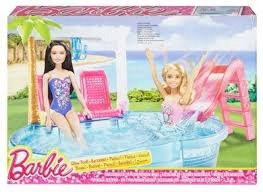 Barbie basen ze Zjeżdżalnią DGW22 akcesoria