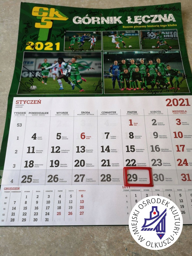 Kalendarz ścienny 2021 GKS Górnik Łęczna #70