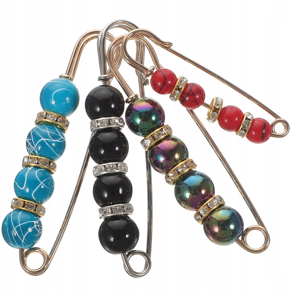 Trendy Accessories Pearl Trim Crystal Safety Pin