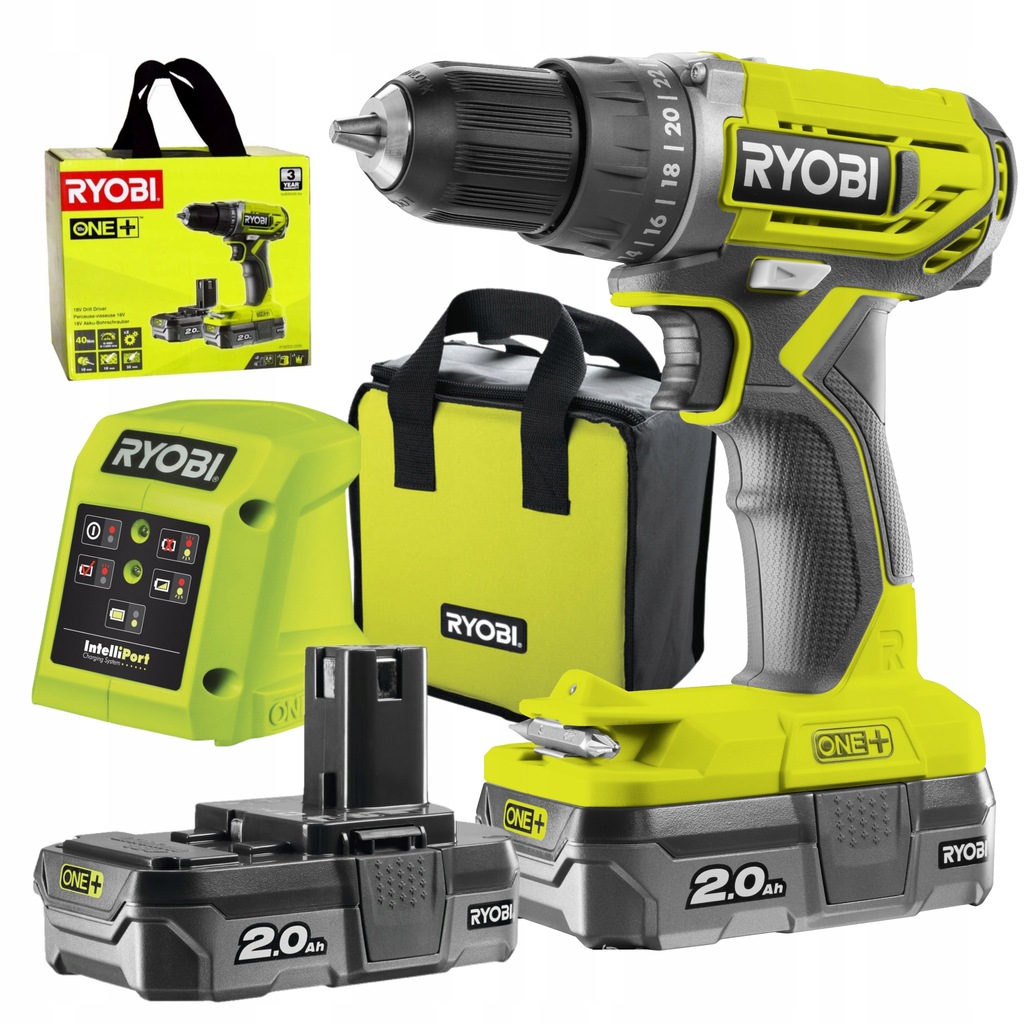 Купить RYOBI R18DD2-220S Дрель/Шуруповерт 18В 2х2Ач: отзывы, фото, характеристики в интерне-магазине Aredi.ru