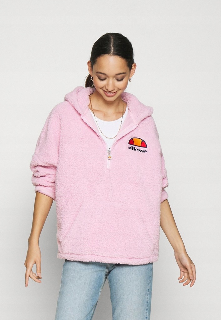 ELLESSE RÓŻOWA BLUZA SZTUCZNE FUTRO Z LOGO 42 1BPF