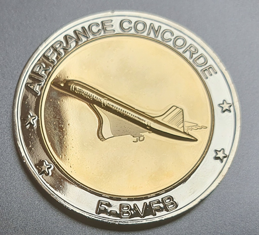 Medal turystyczny, moneta pamiątkowa, Air France Concorde, Sinsheim