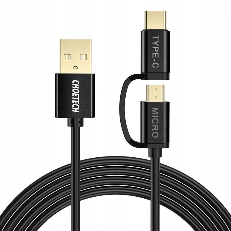 Kabel USB 2w1 Choetech XAC-0012-102BK USB-C / Micr
