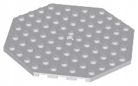 LEGO Płytka oktagon 10x10 jasny szary 89523