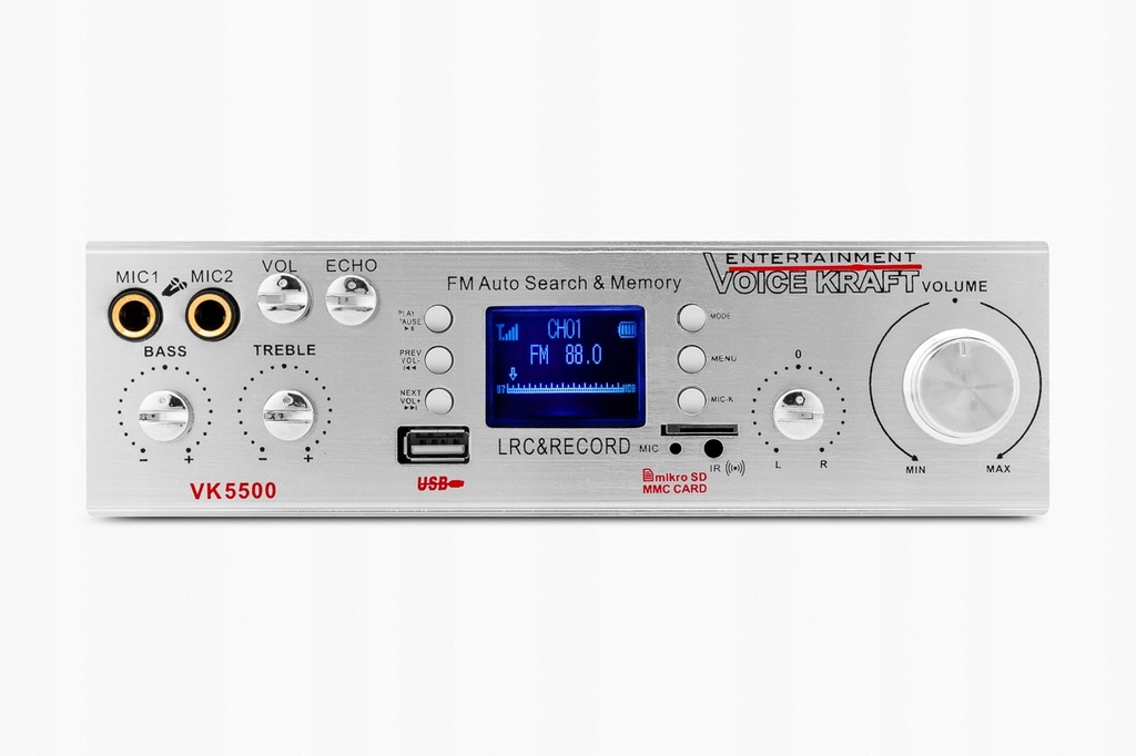 Купить VK5500 УСИЛИТЕЛЬ USB AUX microSD FM КАРАОКЕ РАДИО: отзывы, фото, характеристики в интерне-магазине Aredi.ru