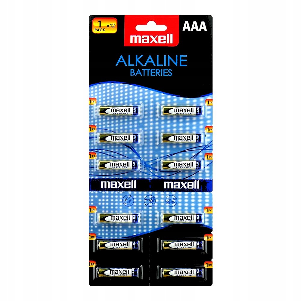 12x Baterie alkaliczne AAA / LR03 Maxell Alkaline
