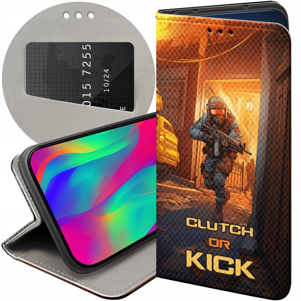 ETUI Z KLAPKĄ DO HUAWEI MATE 20 LITE WZORY CS GO COUNTER-STRIKE FUTERAŁ