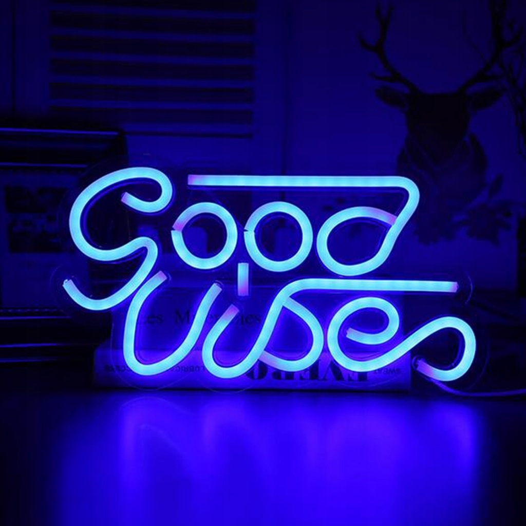 Neonowy Znak 13-cal Znak ścienny USB Good Vibes